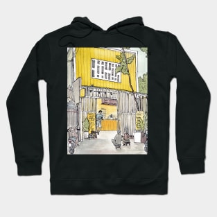 Tinyhouse Saigon (Ho Chi Minh City) Vietnam Watercolor Illustration Hoodie